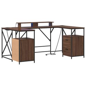 vidaXL Miza Rjav hrast Inženirski les 182 x 101 x 87,5 cm