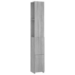 vidaXL Kopalni&scaron;ka omarica siva sonoma 25x26,5x170 cm inženirski les
