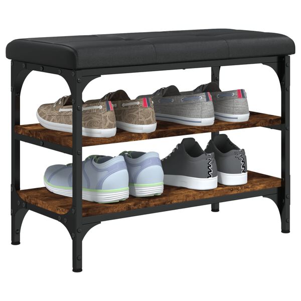 vidaXL Klop za čevlje dimljen hrast 62x32x47 cm inženirski les