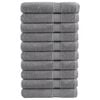 vidaXL Premium brisače SOLUND 10 kosa siva 100x200 cm 600 g/m2