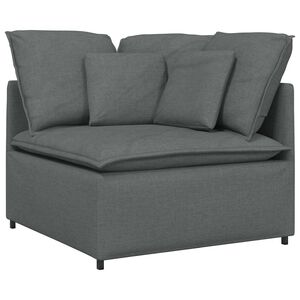 vidaXL Modularni kotni kavč z blazinami temno siv 100 cm