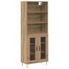 vidaXL Visok predalnik 2 pcs Umetni hrast 69,5 x 34 x 180 cm