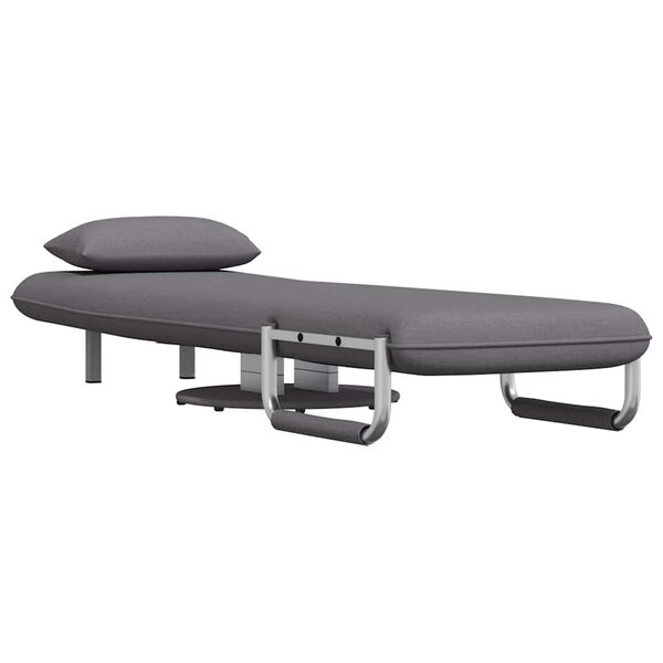 vidaXL Vrtljiv stol in počivalnik temno sivo blago