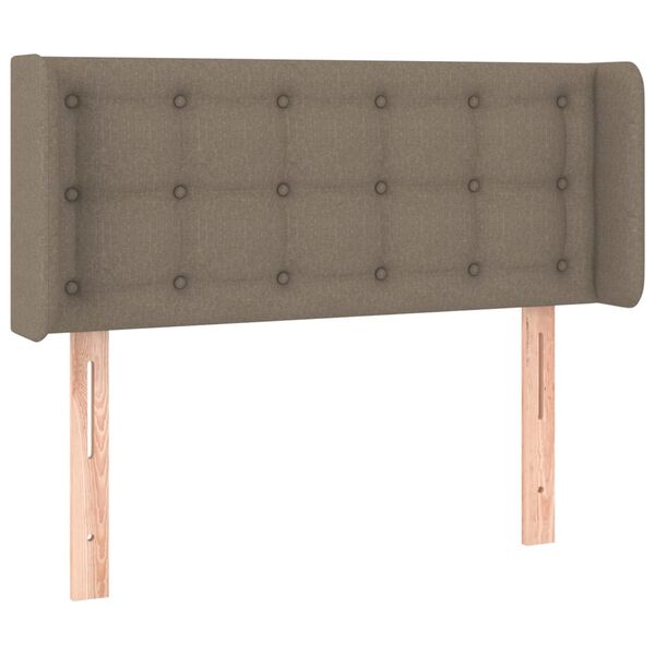 vidaXL Vzglavje z u&scaron;esi taupe 103x16x78/88 cm blago