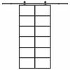 vidaXL Drsna vrata z opremo ESG steklo in aluminij 102x205 cm