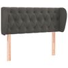 vidaXL Vzglavje z u&scaron;esi temno sivo 93x23x78/88 cm žamet