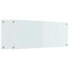 vidaXL Kuhinjski panel 2 kos Bela 100 x 40 cm kaljeno steklo