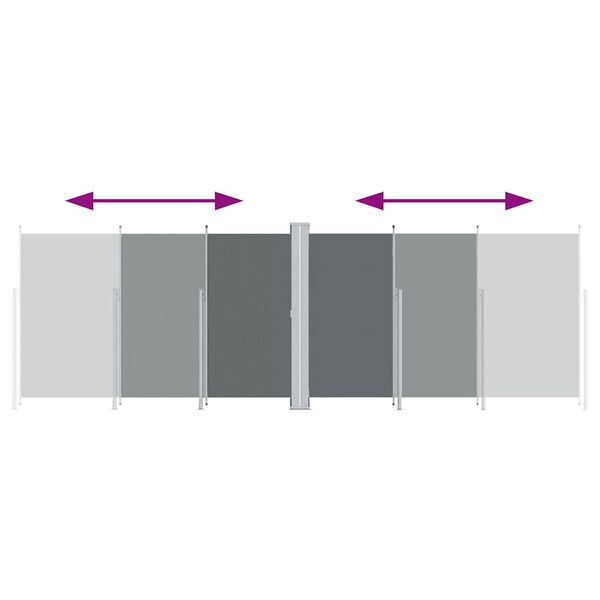 vidaXL Zložljiva stranska tenda antracitna 200x600 cm