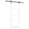 vidaXL Drsna vrata Bela 93 x 232 cm Trden borov les in steklo
