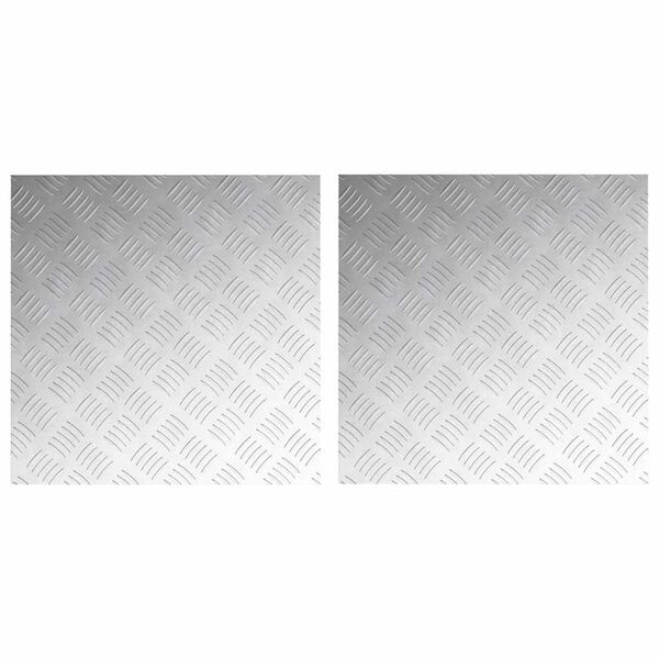 vidaXL Stopnice Kvadrat 2 pcs srebrna 50 x 50 cm Aluminij