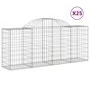vidaXL Obokane gabion ko&scaron;are 25 kosov 200x50x80/100 cm cinkano železo