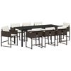 vidaXL Komplet za jedilnico v vrtu 9 pcs Rjava poli ratan