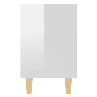 vidaXL Nočna omarica z nogami 2 kosa visok sijaj bela 40x30x50 cm
