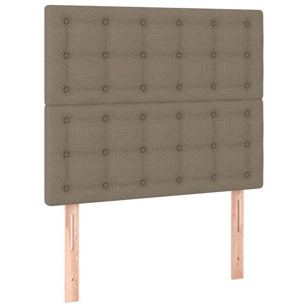 vidaXL Box spring postelja z vzmetnico taupe 80x200 cm blago