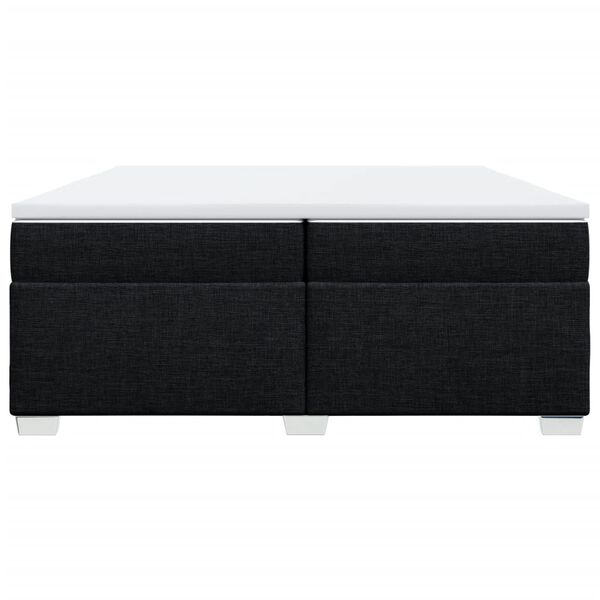 vidaXL Box spring postelja z vzmetnico črn 200x200 cm blago