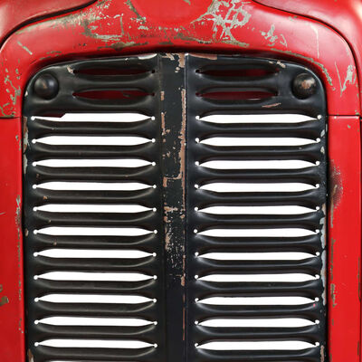 vidaXL Barska miza motiv traktor trden mangov les rdeča 60x120x107 cm