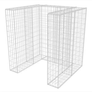 vidaXL Gabion enojna ograda za ko&scaron; za smeti jeklo 110x100x120 cm