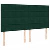 vidaXL Otomanski posteljni okvir z vzmetnicami zelen 200x200cm žamet
