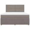 vidaXL Box spring postelja z vzmetnico taupe 180x200 cm blago