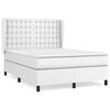 vidaXL Box spring postelja z vzmetnico bel 140x190 cm umetno usnje