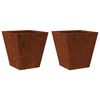 vidaXL Garden Planters 2 kosa 30x30x30 cm Weathering Steel