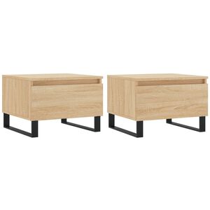 vidaXL Klubska mizica 2 kosa sonoma hrast 50x46x35 cm inženirski les