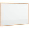 vidaXL Magnetna bela tabla z okvirjem iz masivnega borovega lesa 80 x 55 cm