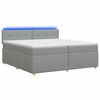 vidaXL Postelja boxspring z vzmetnico Svetlo siva 200 x 200 cm Blago