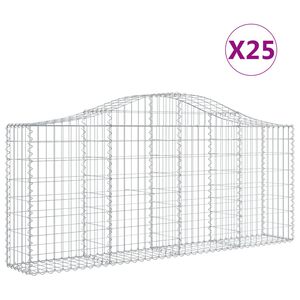 vidaXL Obokane gabion ko&scaron;are 25 kosov 200x30x80/100 cm cinkano železo