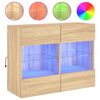 vidaXL Stenska TV omarica z LED lučkami sonoma hrast 78,5x30x60,5 cm