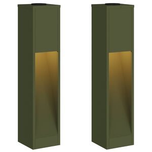 vidaXL Sončna LED svetilka za pot 2 kos Toplo bela 18 x 18 x 80 cm