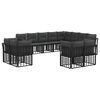 vidaXL Zunanja garnitura za sedenje 12 pcs Črna in Temno siva