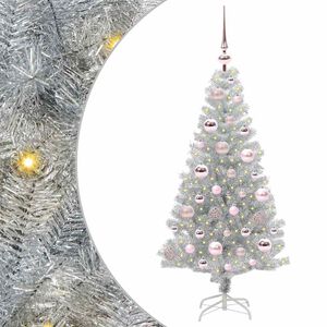vidaXL Božično drevo srebrna 120 cm PET