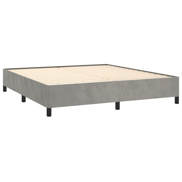 vidaXL Box spring postelja z vzmetnico svetlo siva 180x200 cm žamet