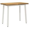 vidaXL 110 x 55 x 75 cm Masiven les akacije Bela Pravokotna