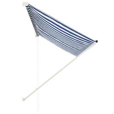 vidaXL Zložljiva tenda 250x150 cm modra in bela