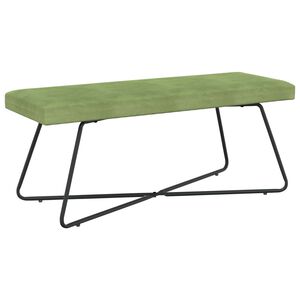 vidaXL klop Enobarvno Svetlo zelena 110 x 40 x 45 cm Žamet
