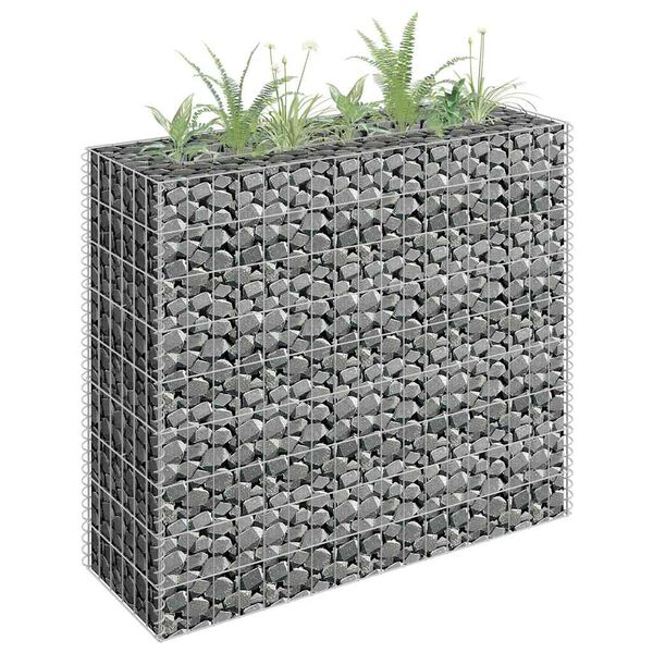 vidaXL Visoka greda gabion pocinkano jeklo 90x30x90 cm