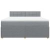 vidaXL Box spring postelja z vzmetnico svetlo siva 180x200 cm blago