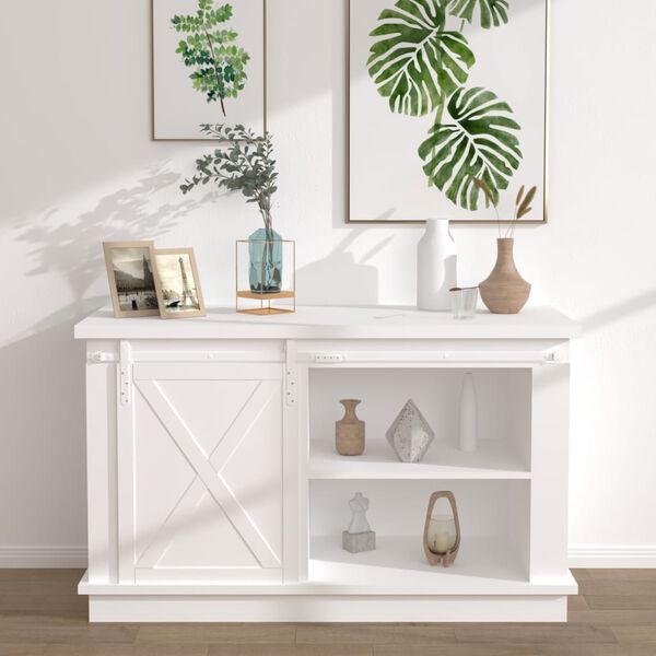 vidaXL Mini komplet za drsna vrata omare iz jekla bel 152 cm