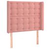 vidaXL Vzglavje z u&scaron;esi roza 93x16x118/128 cm žamet