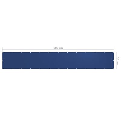 vidaXL Balkonsko platno modro 90x600 cm oksford blago