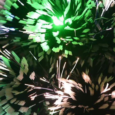 vidaXL Osvetljena novoletna jelka zelena in bela 64 cm optična vlakna