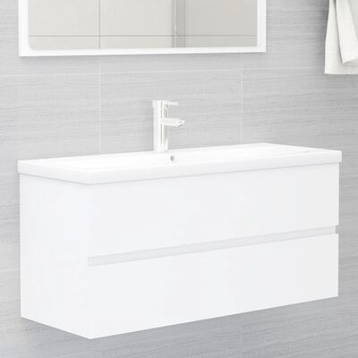 vidaXL Omarica za umivalnik bela 100x38,5x45 cm iverna plošča