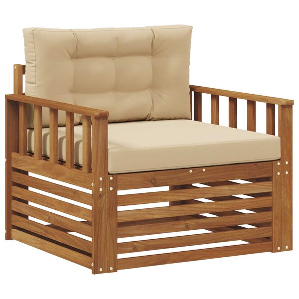 vidaXL Zunanja garnitura za sedenje Masivno akacijevo les in poliester