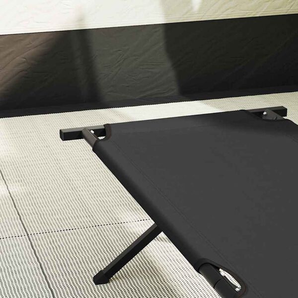 vidaXL Zložljiva kampirna postelja 2 pcs Črna 193 x 69 x 45 cm