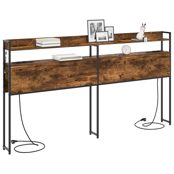 vidaXL Skladi&scaron;čni naslon Dimljeni hrast 180 cm Konstruiran les