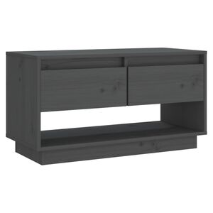 vidaXL TV omarica siva 74x34x40 cm trdna borovina