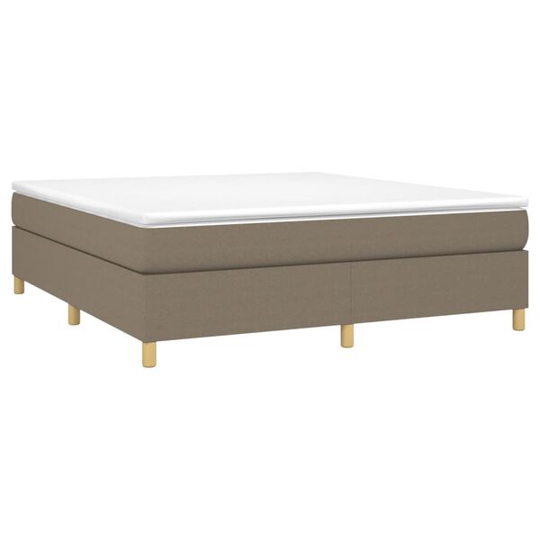 vidaXL Box spring postelja z vzmetnico taupe 180x200 cm blago