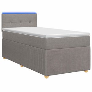 vidaXL Postelja boxspring z vzmetnico Taupe 80 x 200 cm Blago